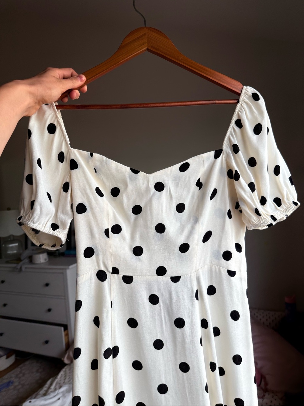 Reformation Mylah Dress White Polka Dot - Picture 5 of 10